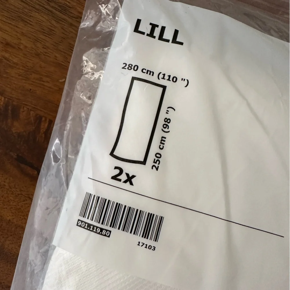 IKEA White LILL Curtains 110” x‎ 98”